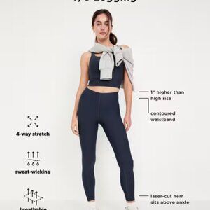 Old Navy Extra High-Waisted PowerSoft Sculpt 7/8 Leggings, Size S, Color: Black